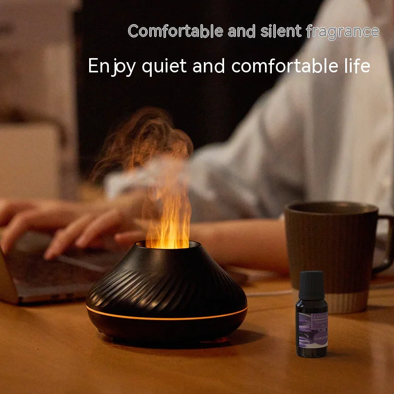 PureHaus NoirWave Ultrasonic Aromatherapy Diffuser | Modern Black LED Mist Humidifier for Home Ambiance & Relaxation