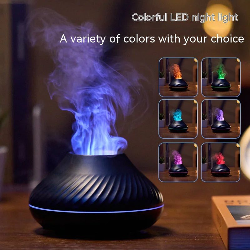 PureHaus NoirWave Ultrasonic Aromatherapy Diffuser | Modern Black LED Mist Humidifier for Home Ambiance & Relaxation